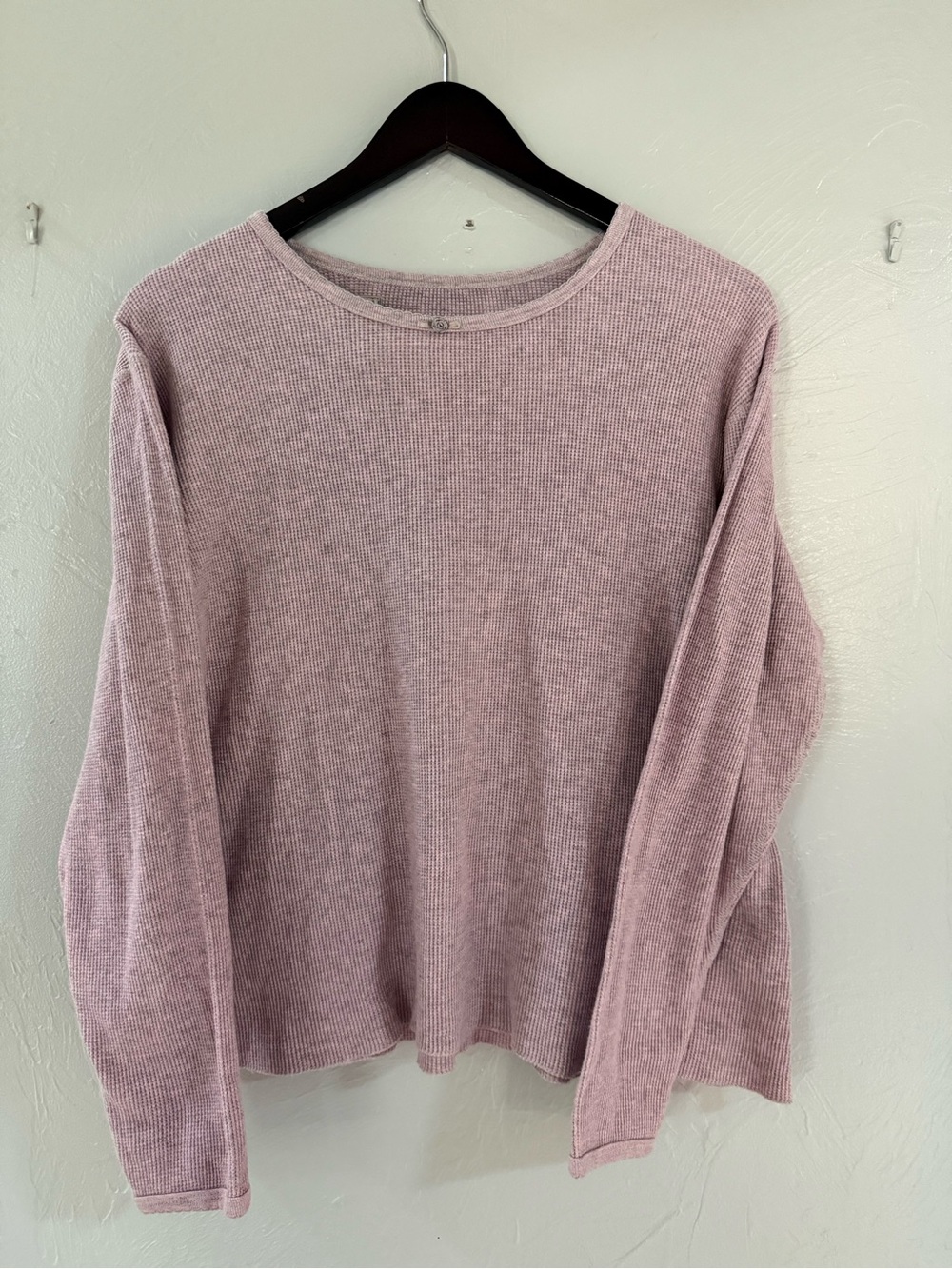 High Sierra Waffle Knit Long Sleeve Top XL Dusty Pink
